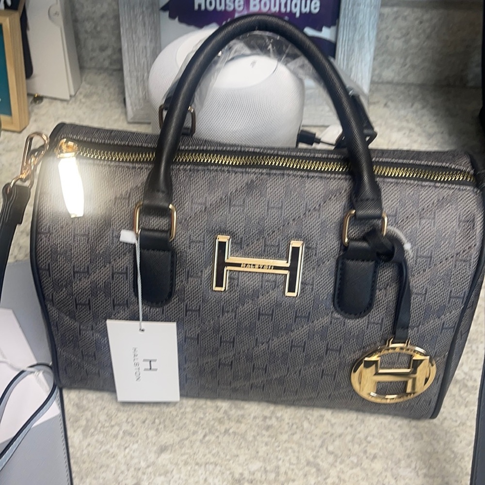 H HALSTON GREY LOGO BAG 💼